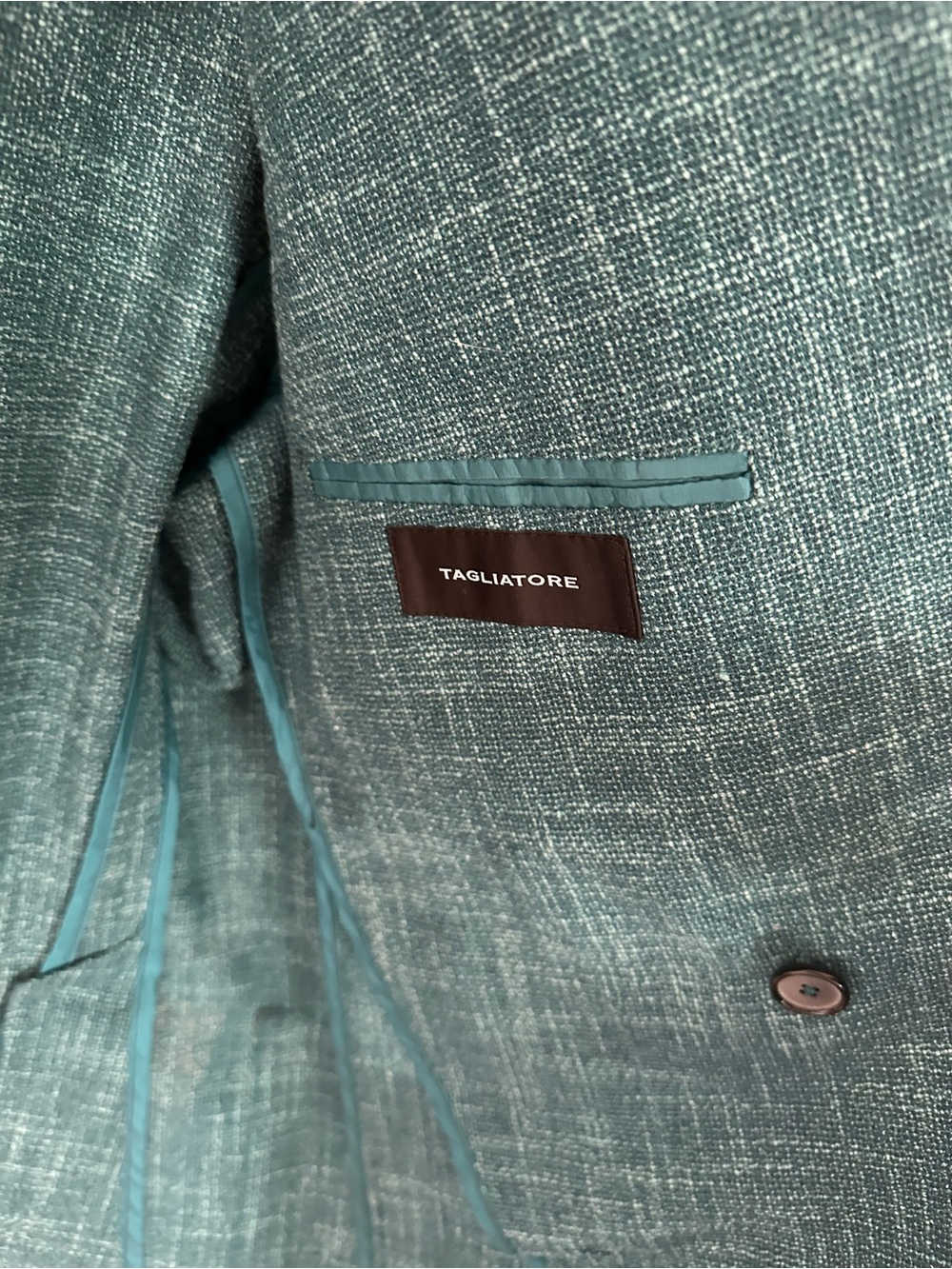 Tagliatore Teal Double-Breasted Blazer - Picture 3 of 6